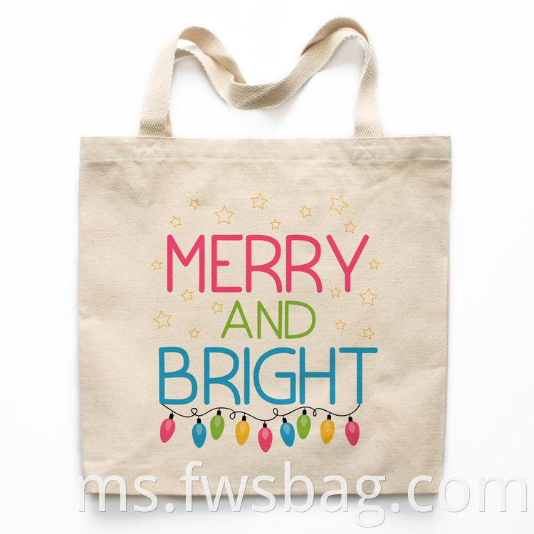 Beg Tote Canvas Canvas Canvas Canvas Custom Custom untuk Krismas